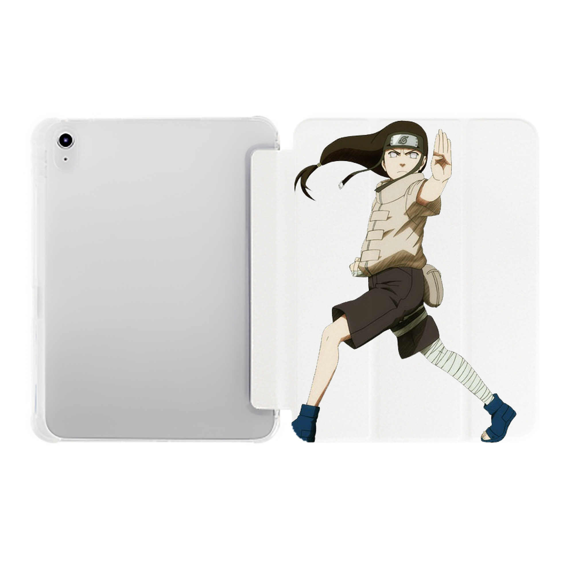 （画像用） NARUTO -ナルト- 日向ネジ Hyūga Neji IPad ケース ペン収納付き 三つ折りスタンド PUレザー×シリコン 対応機種9.5/10.5/10.9インチ
